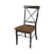 International Concepts X-Back Chair, Solid Wood Seat, Set of 2 Chairs, Hickory/Washed Coal C45-613P - alternate 1